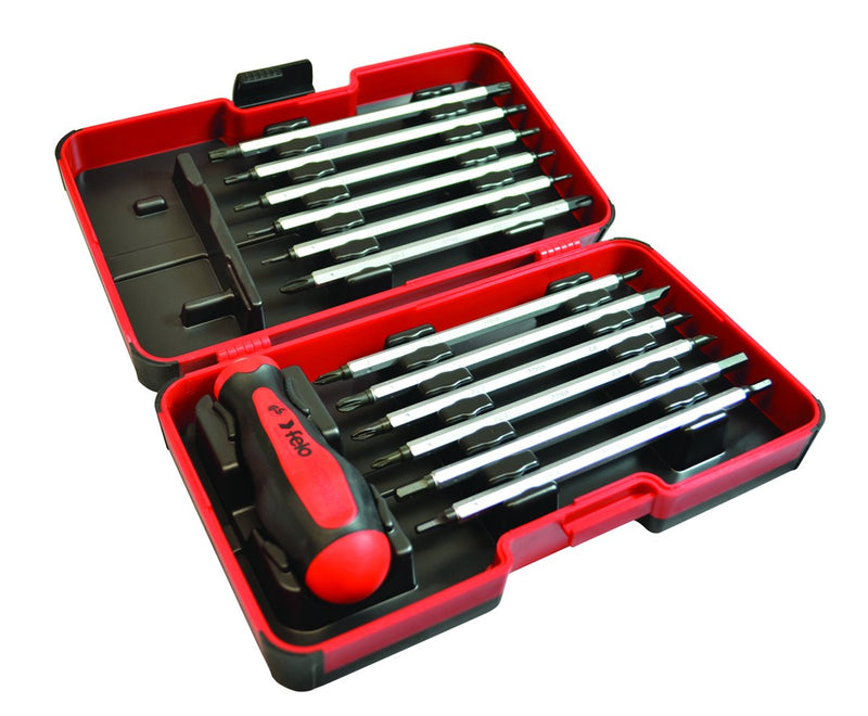 13 pc Metric Smart Box - Slotted, Phillips, Pozidriv, Hex, Torx Tip Blades with Handle